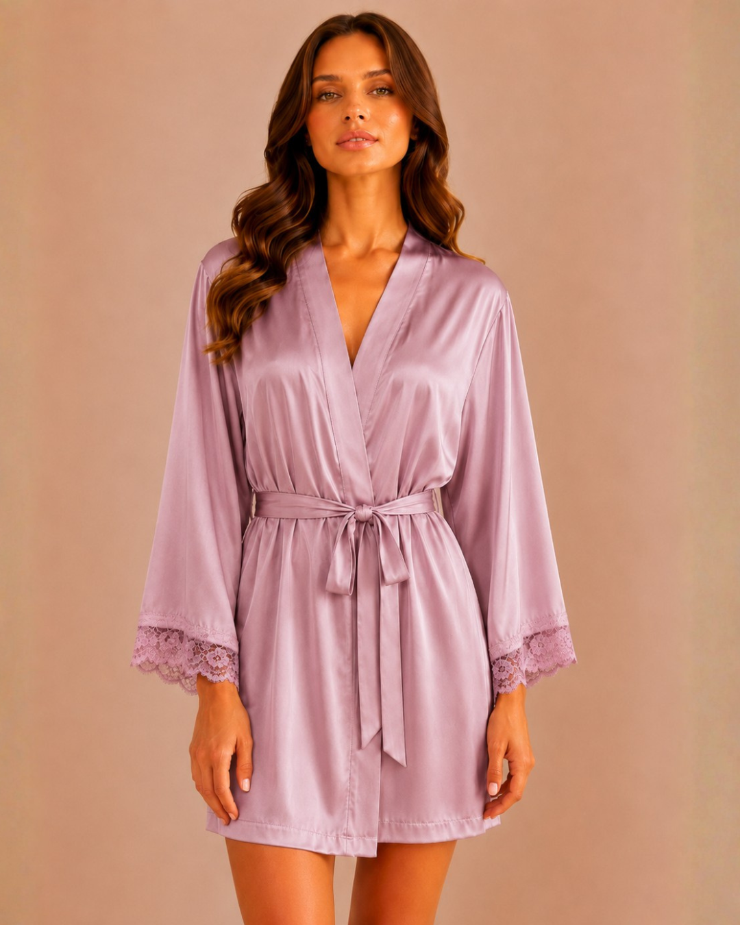 The Rose Gold Lace Robe