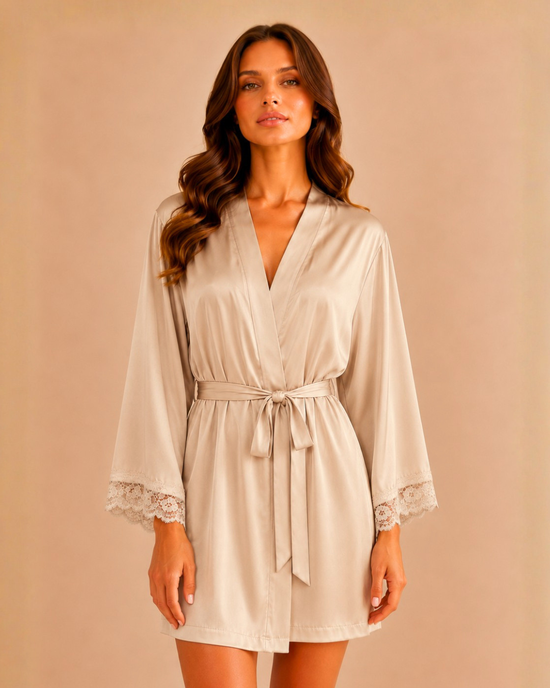 The Champagne Lace Robe