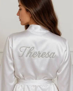 The Pure White Satin Robe