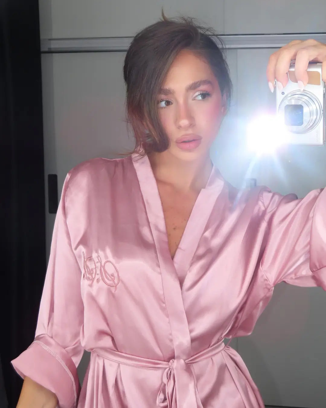 The Rose Gold Satin Robe