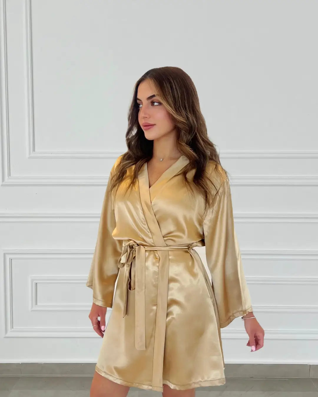 The Bronze Gold Satin Robe