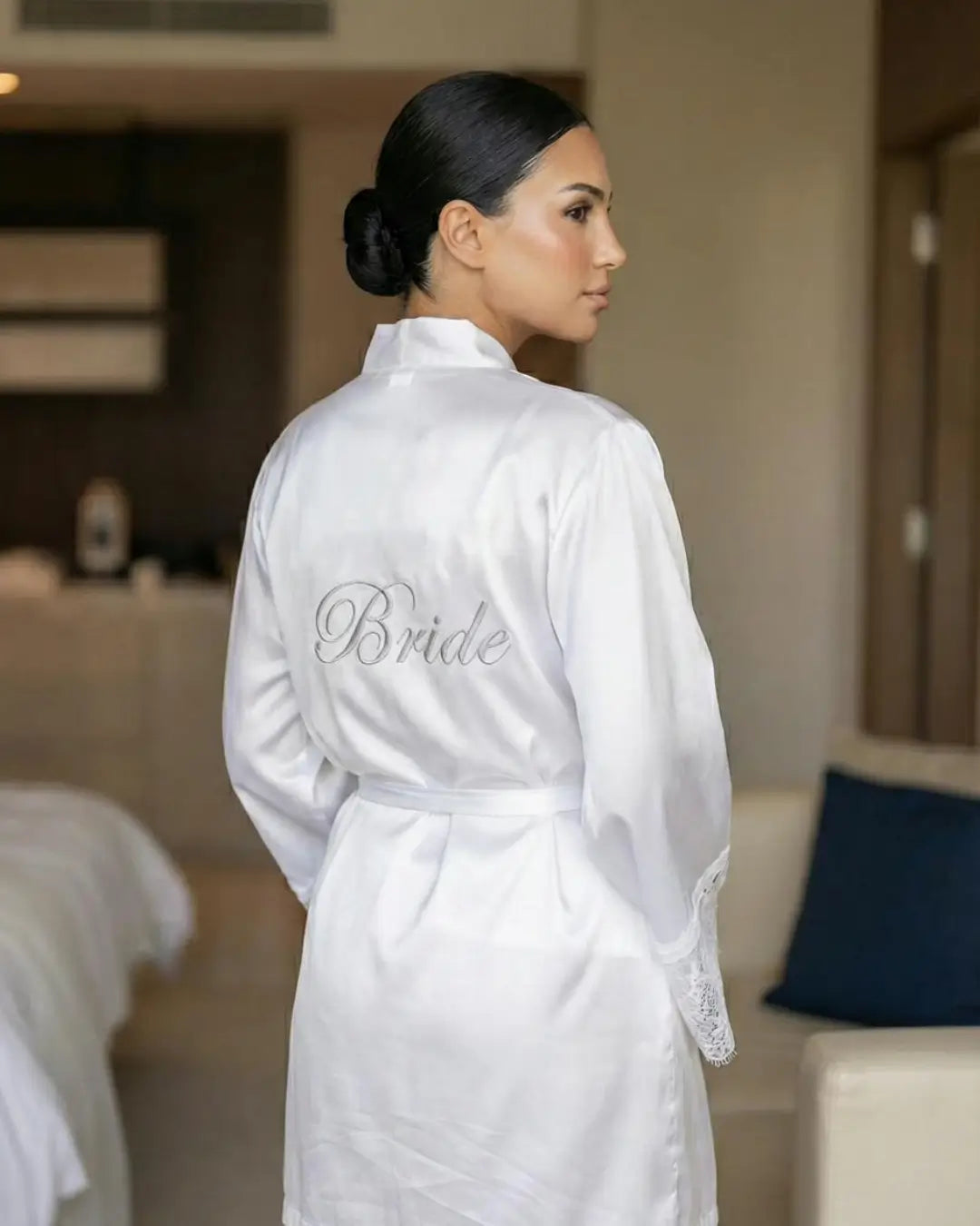 The Dentelle Satin Robe