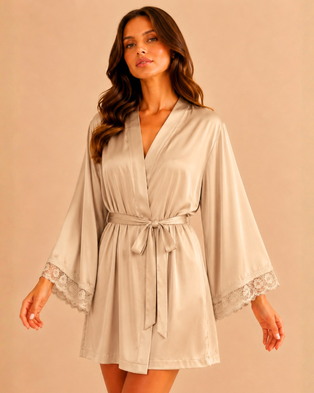 The Champagne Lace Robe