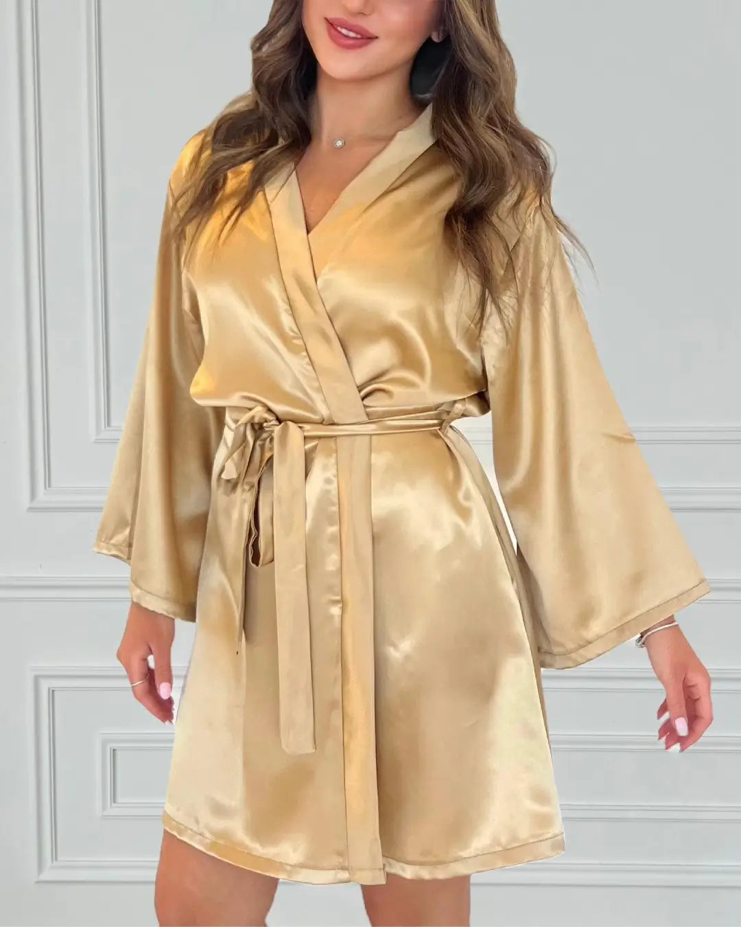 The Bronze Gold Satin Robe