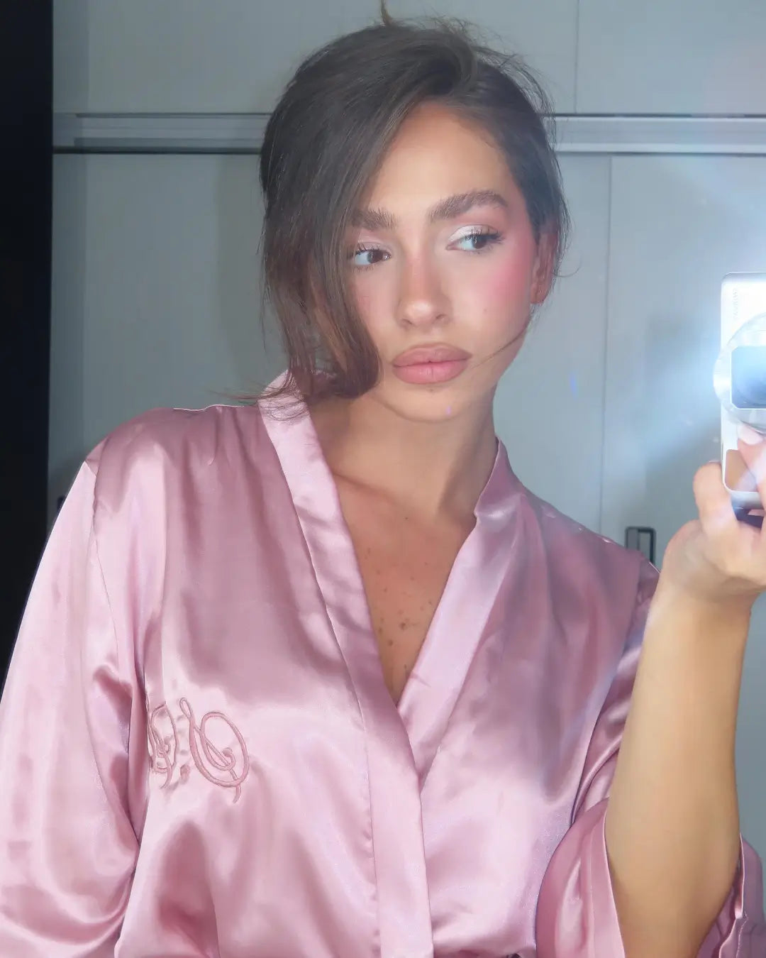 The Rose Gold Satin Robe