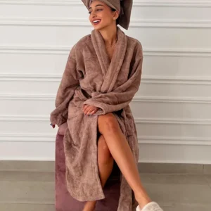 The Maison Luxe Bathrobe - Café