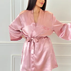 The Rose Gold Satin Robe
