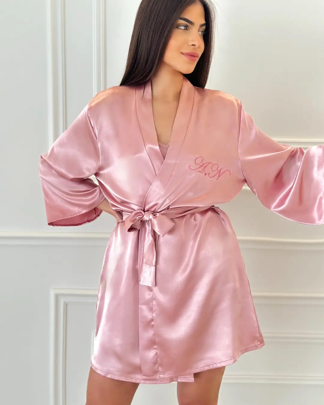 The Rose Gold Satin Robe