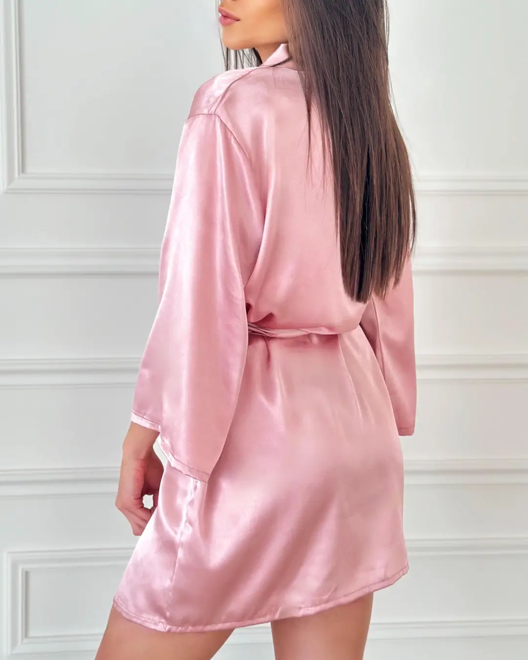 The Rose Gold Satin Robe - Image 2