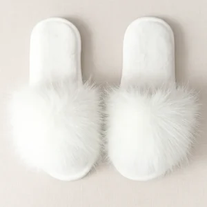 White Fluffy Slippers